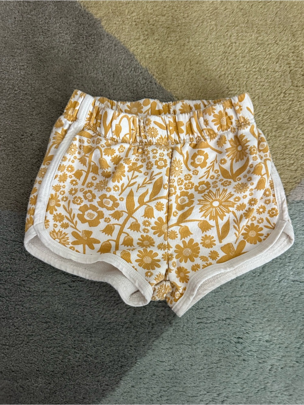 Winter Water Factory Girls' Floral Print Yellow Shorts